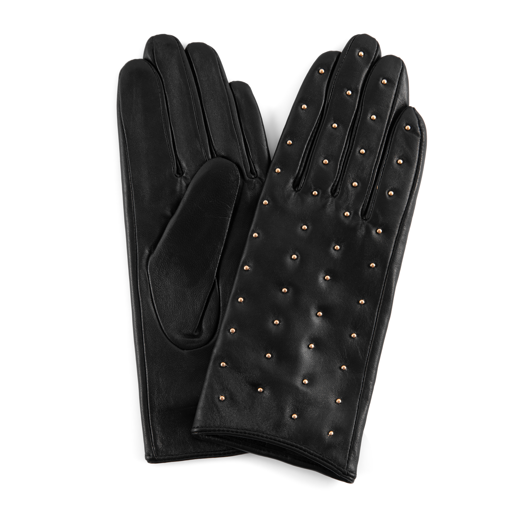 Afskedigelse Selvforkælelse falme Depeche - Handske i sort skind med guldnitter - HANDSKER - Como Shoes