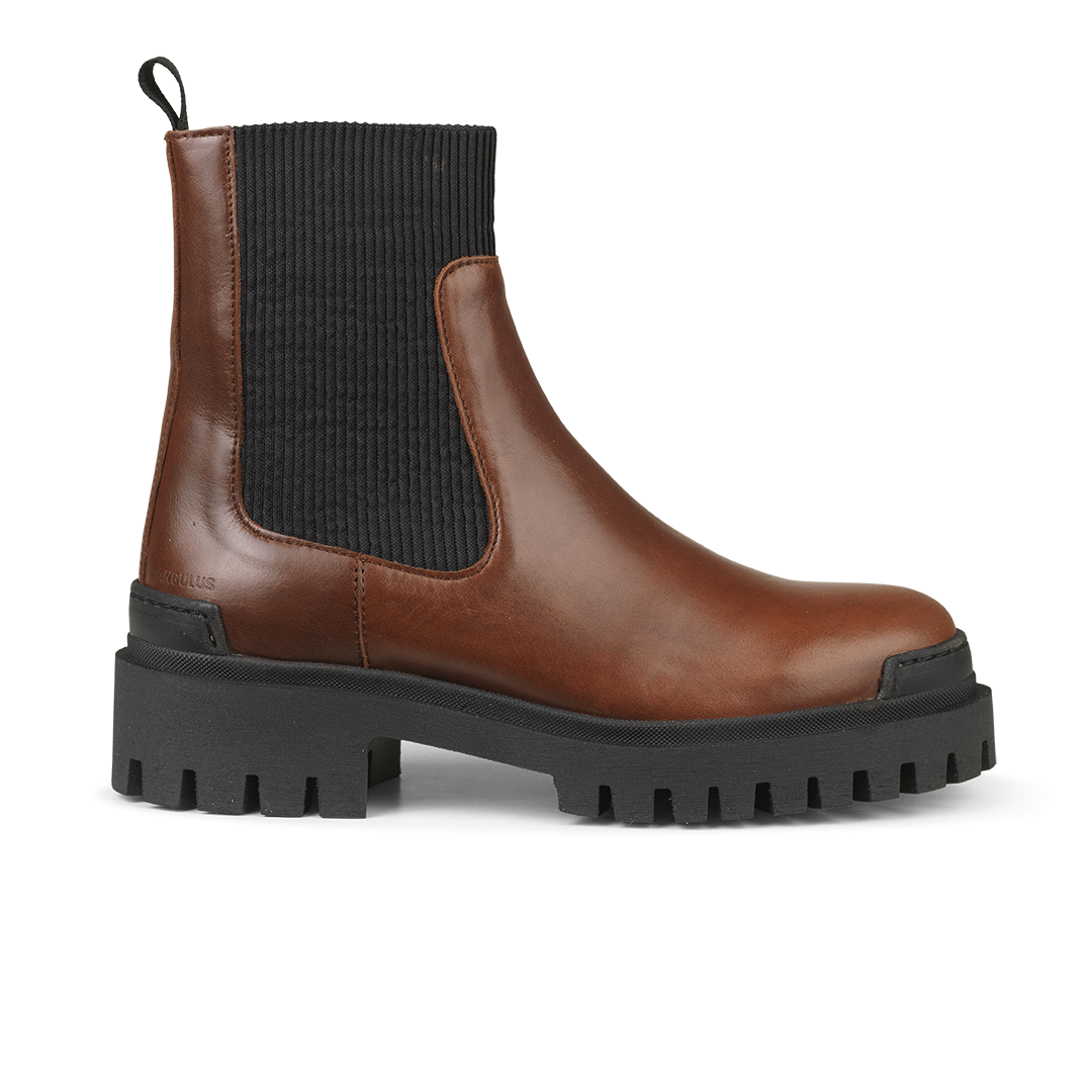 spray Nogen Immunitet Angulus - Støvlette i brun med elastik og grov sål - ANGULUS - Como Shoes