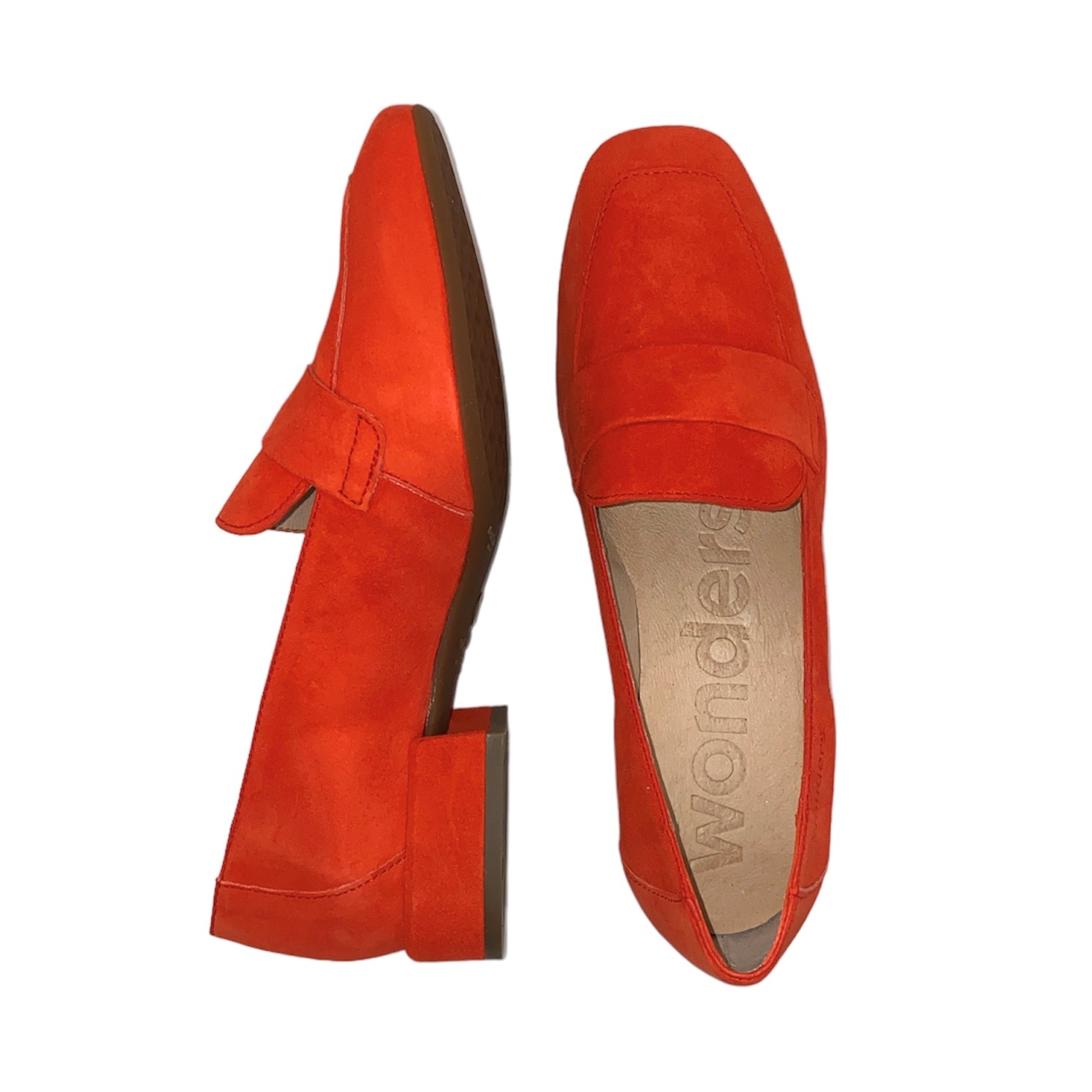 I hele verden Dejlig Trække på Wonders - Loafer i coral med lille hæl - 5020 - WONDERS - Como Shoes