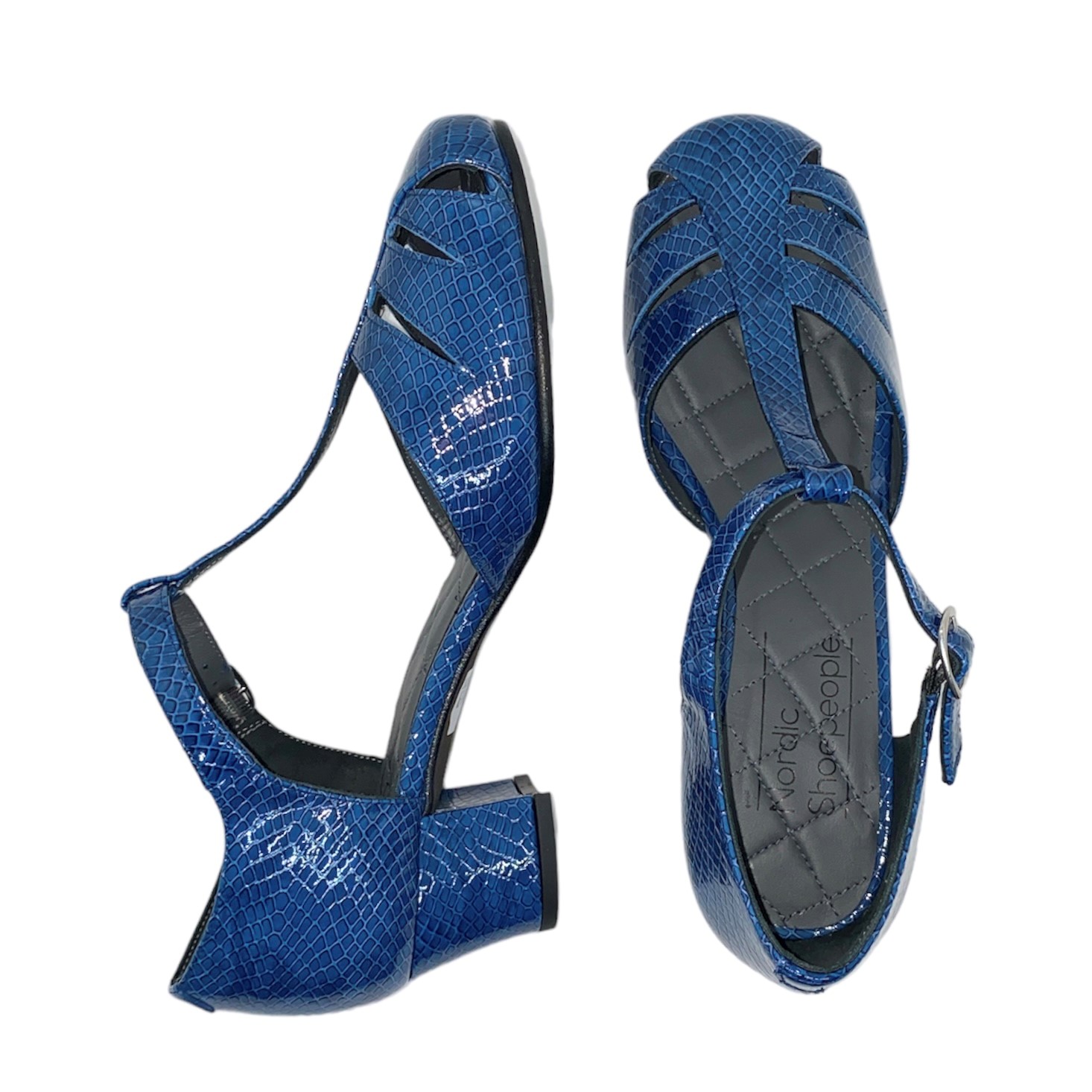Nordic Shoepeople - Sko i blå med moderat hæl - Asta NORDIC SHOEPEOPLE - Como Shoes