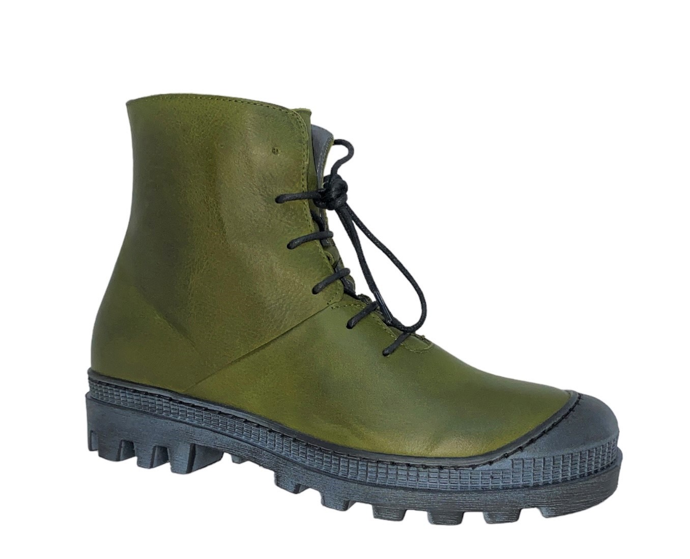 Lofina - Støvlette med og lynlås i grøn med sål -I6-965 LOFINA - Como Shoes