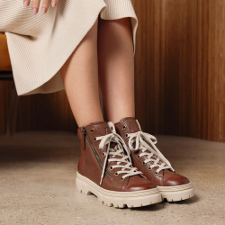 Paul Green - St�vlette i cognac med lynl�s og chunky s�l - 5210