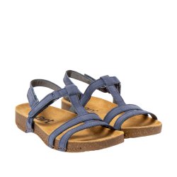 Art - Flad sandal i bl� nubuck - 0946