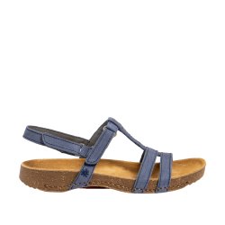 Art - Flad sandal i bl� nubuck - 0946
