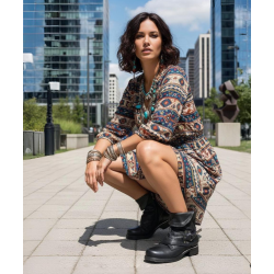 Airstep - St�vlette i sort med slag, sn�re og lynl�s 