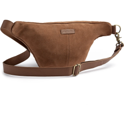 Depeche - Mellem bltetaske i lysebrun ruskind - 16618