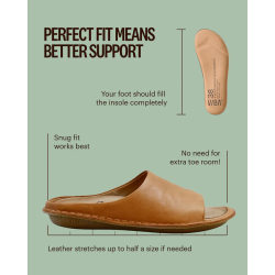 VIBAe - Slippers i cognac skind - Saint Tropez