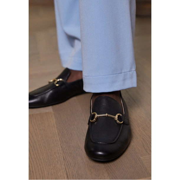 Paul Green - Loafer i sort med guld-bidsel - 2596