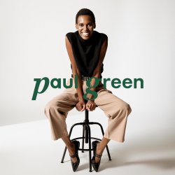 Paul Green - Flad sko i sort lak med remme -1022