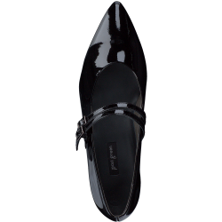 Paul Green - Flad sko i sort lak med remme -1022