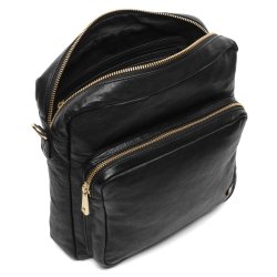 Depeche - Enkel crossover taske i sort med lynls - 13606