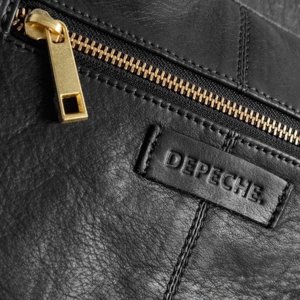Depeche - Enkel crossover taske i sort med lynls - 13606
