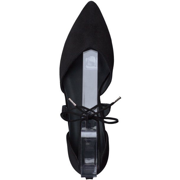 Paul Green - Flad sko i sort med snre - 1076