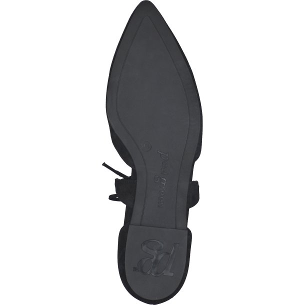 Paul Green - Flad sko i sort med snre - 1076