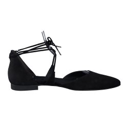 Paul Green - Flad sko i sort med snre - 1076