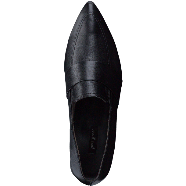 Paul Green - Loafer i sort med spids snude og lille hl - 1091