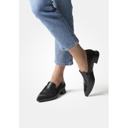 Paul Green - Loafer i sort med spids snude og lille hl - 1091