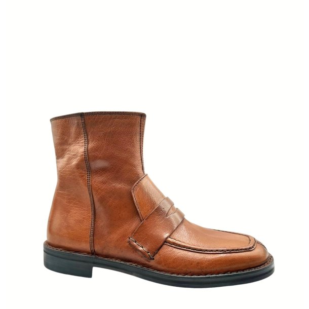 Bubetti - St�vlette i cognac med loafer look - 10151