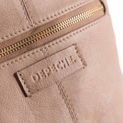 Depeche - Enkel crossover taske i varm camel med lynls - 13606