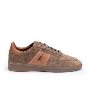 Lloyd herre - Sneakers i gr ruskind med cognac detaljer - Eldorado