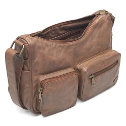 Depeche - Rektangulr mellembrun taske med 2 lommer - 16278