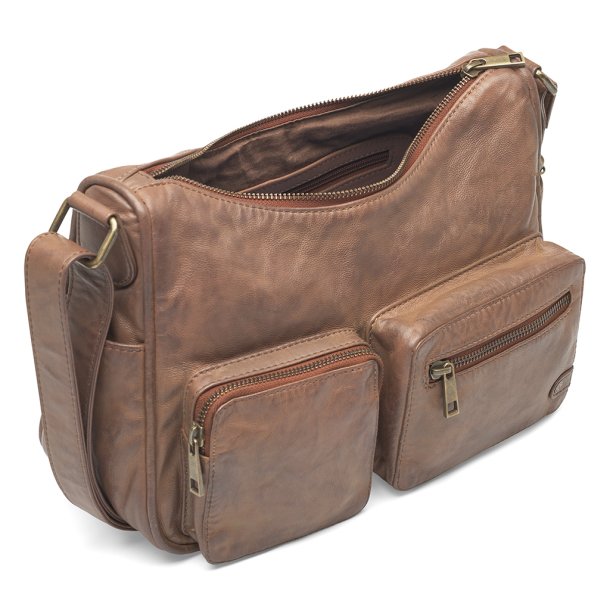 Depeche - Rektangulr mellembrun taske med 2 lommer - 16278