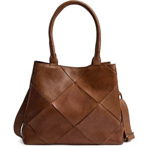 Depeche - Shopper i cognac med flet - 16436