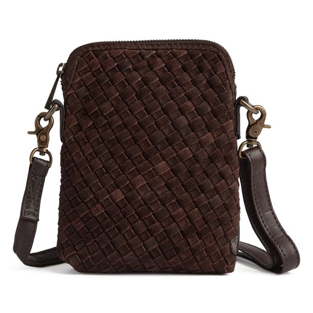 Depeche - Stor mobiltaske i choko brun flet - 17312