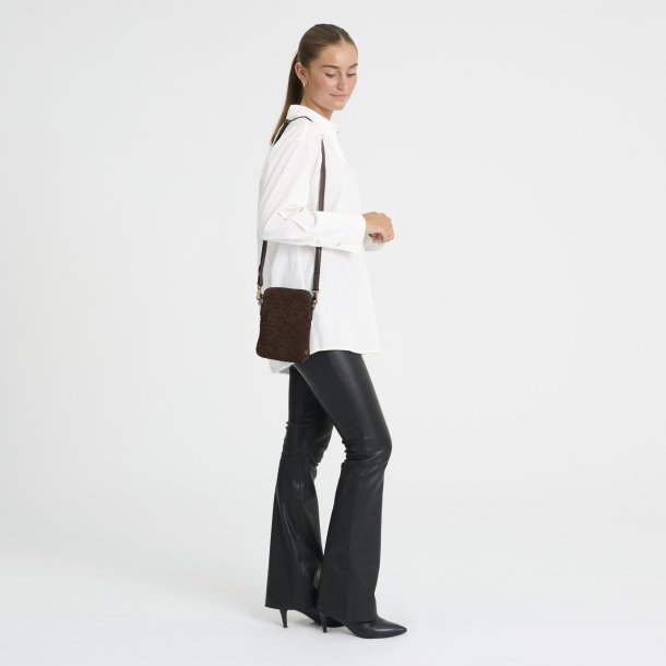 Depeche - Stor mobiltaske i choko brun flet - 17312