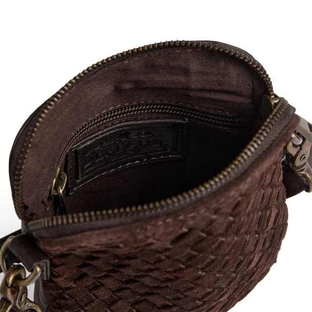 Depeche - Stor mobiltaske i choko brun flet - 17312