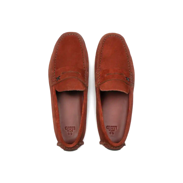 Lloyd herre  - Loafer i rustr�d med bl�de s�ler - Rover