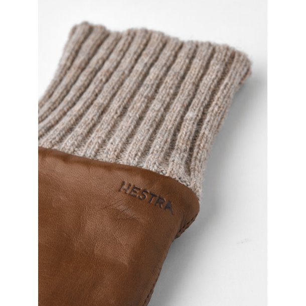 Hestra - Luffe i lysebrunt skind med varmt foer - Tina