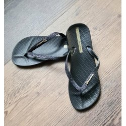 Ipanema - Flip flop med sort glimmer 