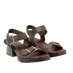 Art - Sandal i khaki med plateau og moderat h�l - 2061