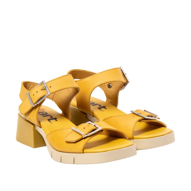 Art - Sandal i gul med plateau og moderat h�l - 2061