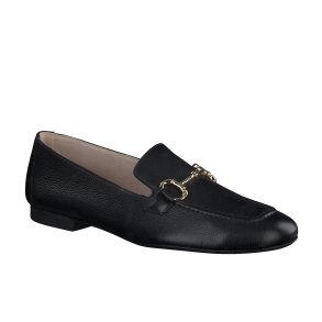 Paul Green - Loafer i sort med guld-bidsel - 2596