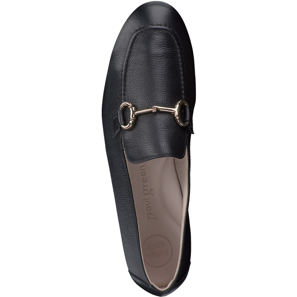 Paul Green - Loafer i sort med guld-bidsel - 2596