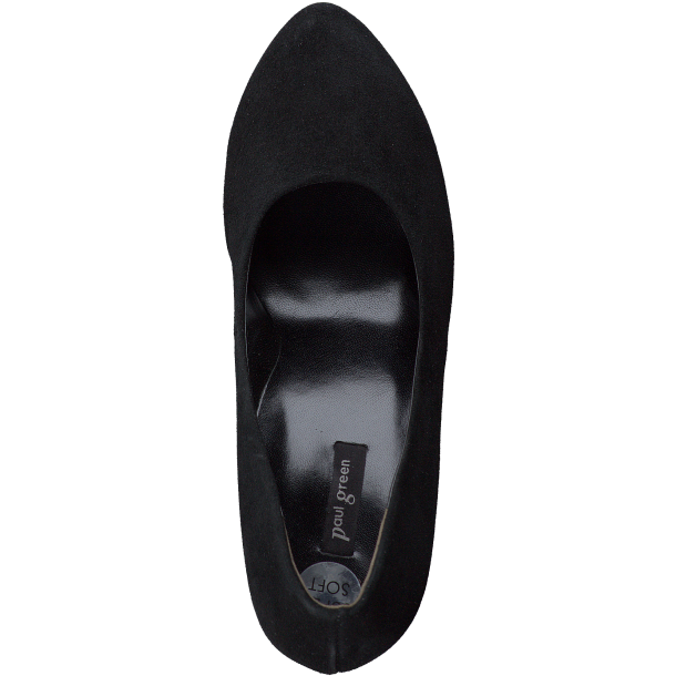 Paul Green - Pumps i sort ruskind med hj hl og plateau - 2634