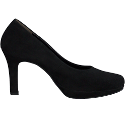 Paul Green - Pumps i sort ruskind med hj hl og plateau - 2634