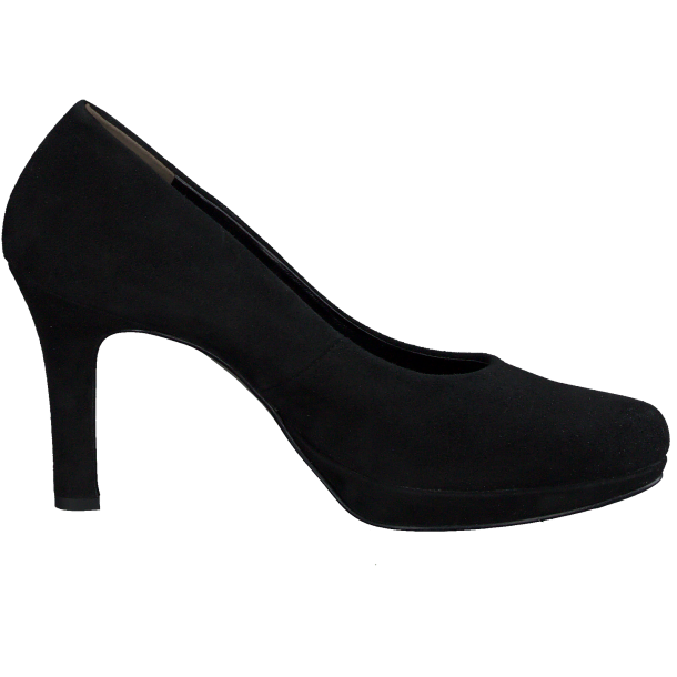 Paul Green - Pumps i sort ruskind med hj hl og plateau - 2634