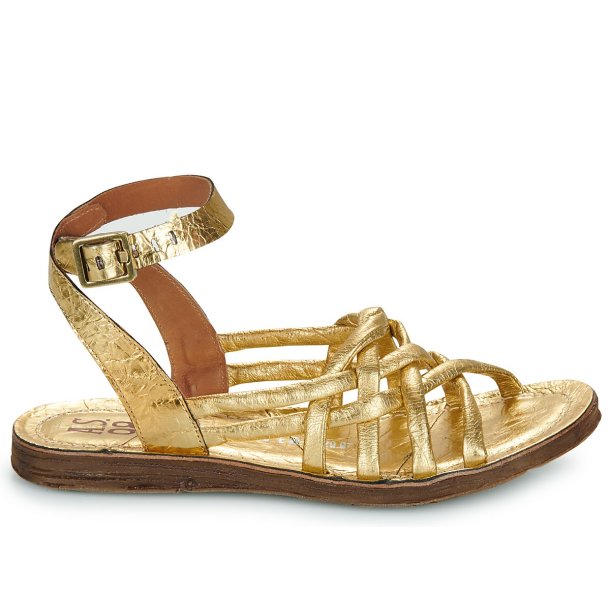 Airstep - Flad sandal i guld med runde remme