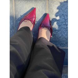 Billi Bi - Pumps i rubinrd med sljfe - A9329