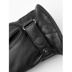 Hestra - Handske i sort med rem og knap