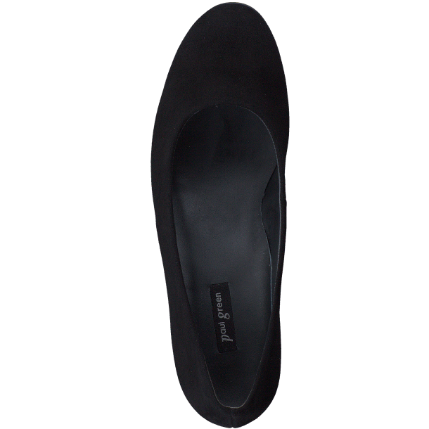 Paul Green - Pumps i sort ruskind med moderat hl - 3554