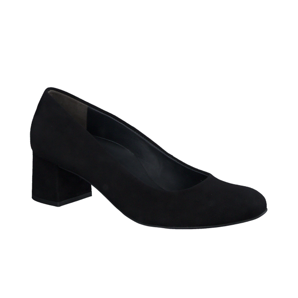 Paul Green - Pumps i sort ruskind med moderat hl - 3554