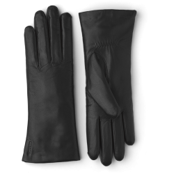 Hestra - Enkel handske i sort med uldfoer - Elisabeth