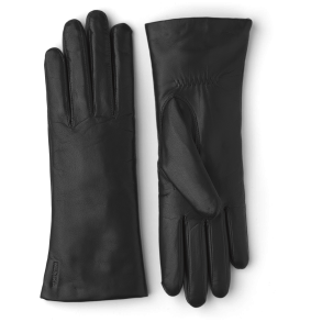 Hestra - Enkel handske i sort med uldfoer - Elisabeth