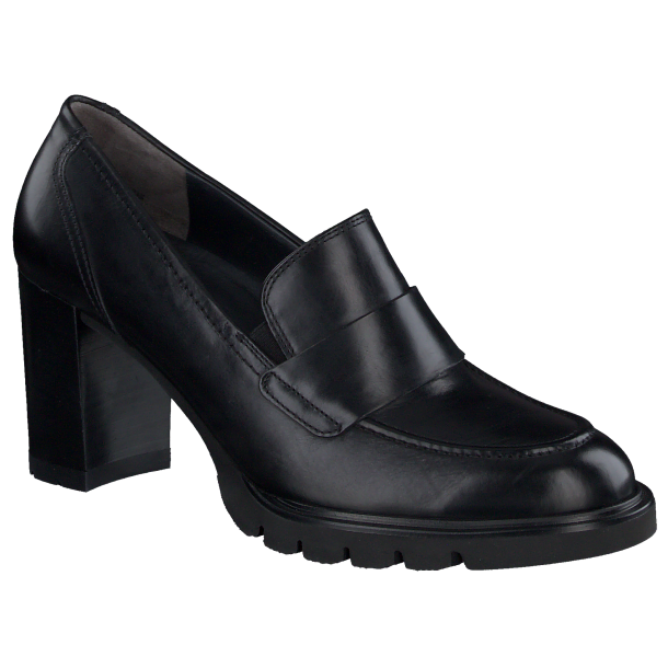 Paul Green - Loafer i sort med hl og plateau - 3784