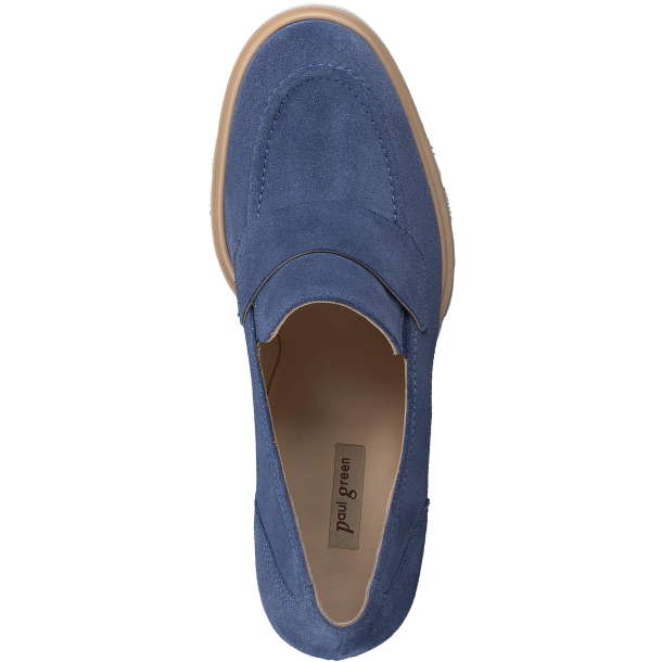 Paul Green - Loafer i bl med plateau og hl - 3784
