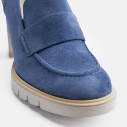 Paul Green - Loafer i bl med plateau og hl - 3784